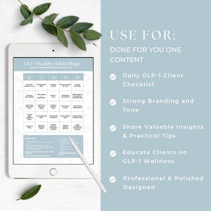 GLP-1 Healthy Habits Bingo, Health Coach Client Handout, Medical Weight Loss Education, Semaglutide and Tirzepatide Program Resource, Canva Bild 3