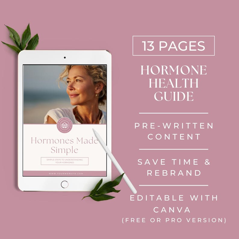 Hormone Health Lead Magnet, Menopause Balance Strategies Guide, Women's Wellness Program Resource, Perimenopause Self Care, Done For You image 2