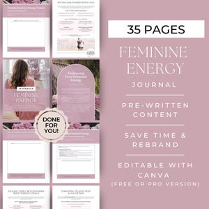 Feminine Energy Workbook, Empowerment Guide, Self-Love Worksheets, Woman Journaling Prompts, Life Coach Lead Magnet, Wellness Practitioner bild 3