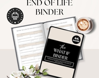 Planner einde levensduur afdrukbaar, noodmap, wat als map, voor het geval dat, laatste wensen, estate planning, planning wanneer ik sterf
