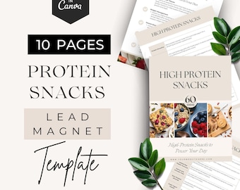 High Protein Snack Ideas, Health Coaching Program Template, Nutrition Coach Lead Magnet, Healthy Eating Guide, Done For You Client Resource