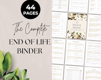 End of Life Planner Printable, Emergency Binder, What If Binder, Just In Case, Last Wishes, Estate Planning, When I Die Planning