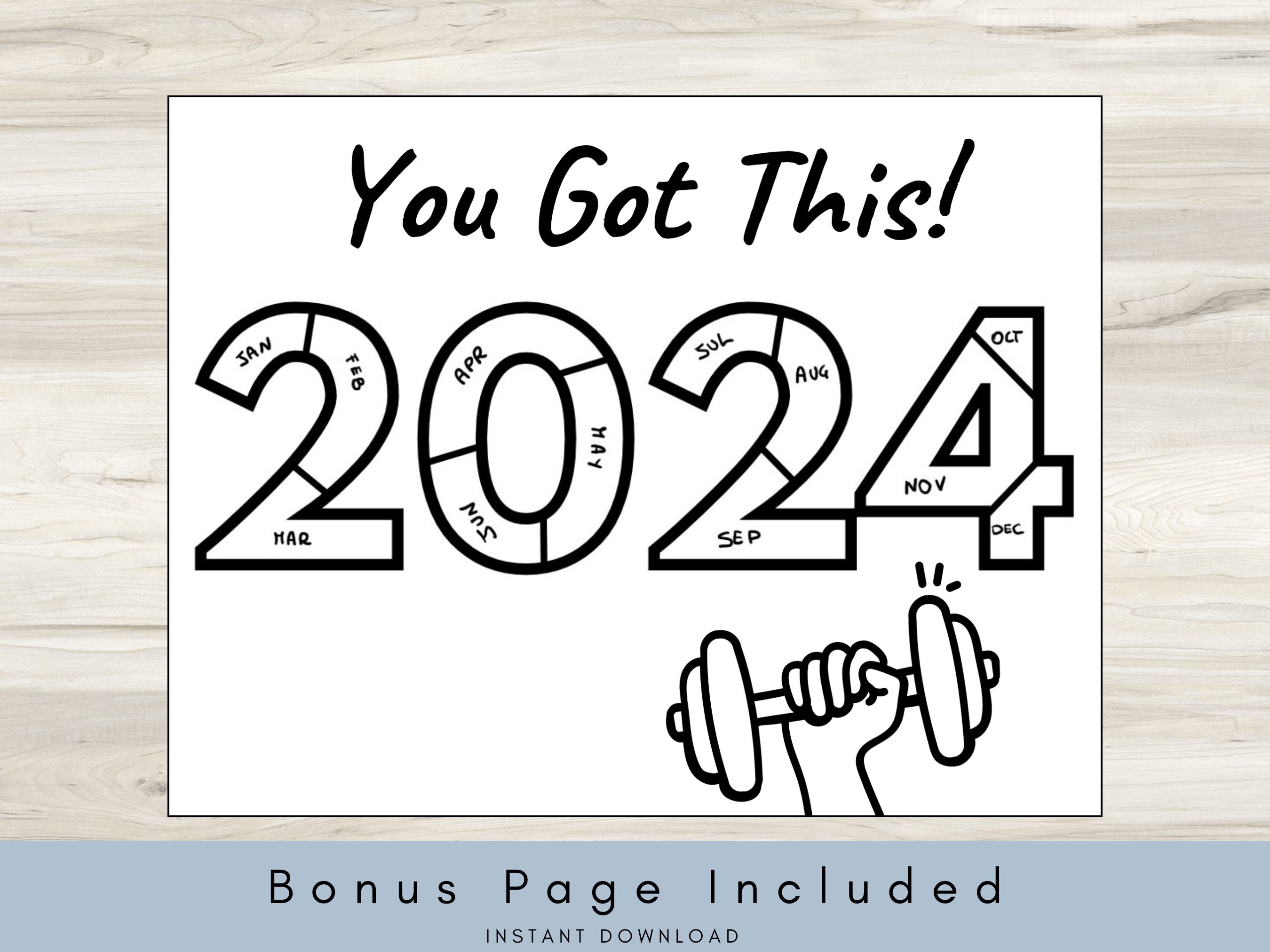 2024 Workout Tracker, 2024 Fitness Color Tracker, Habit Tracker