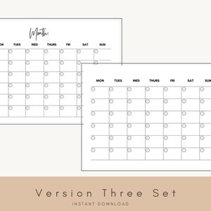 Blank Monthly Calendar Templates, Monthly Calendar, Monthly Notes ...