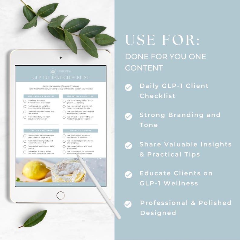 Glp Checklist.pdf GLP-1 Client Checklist Template, Health Coach Lead Magnet, Medical ...