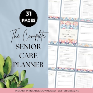 The Complete Elderly Care Planner
31 Pages
Instant Printable Download
Sizes Included: A4 and Letter