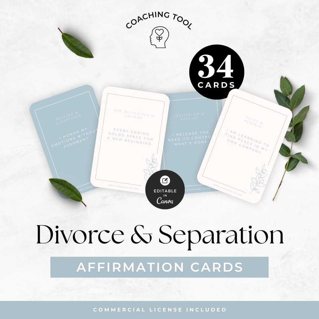 Divorce and Separation Affirmation Cards, Emotional Support Tool, Daily ...
