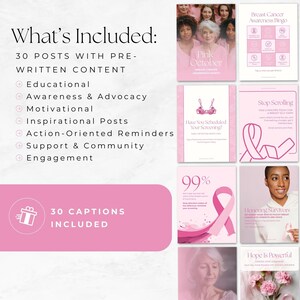 Sociala medier för medvetenhet om bröstcancer, Instagram-inlägg om kvinnors välbefinnande, professionella inom kvinnors hälsa, Rosa bandet-kampanjen, stöd till överlevande bild 4