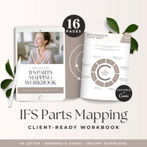 IFS Parts Mapping Workbook, Internal Family Systems Worksheets, Self Discovery Therapy Tool, Wellness Coach Tool, Nervous System Support
