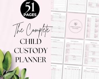 Child Custody Binder Printable, Shared Parenting Planner, Child Support, Child Custody Log, Co-Parenting Schedule, Court Case Documentation