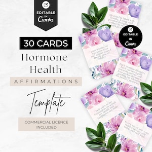 Hormone Health Affirmations, Health Coach Client Resource, Women's Wellness Tool, Holistic Practitioner Lead Magnet, Done For You Template