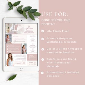 Plantilla editable para folleto de coaching de vida, promoción de servicios de coaching, herramientas de marketing para coaches de mentalidad, folleto de consultoría, anuncio imagen 3