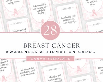 Breast Cancer Affirmation Cards, Healing Support for Cancer Patients, Positive Encouragement Cards, Support Group Gift, Wellness Coach