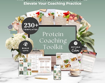 High Protein Coaching Toolkit, Nutritionist Client Handouts, Dietician Program Resources, Health Coach Marketing Kit, Meal Planning Guides