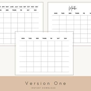 Blank Monthly Calendar Templates, Monthly Calendar, Monthly Notes ...