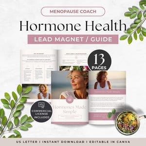 Hormone Health Lead Magnet, Menopause Balance Strategies Guide, Women's Wellness Program Resource, Perimenopause Self Care, Done For You