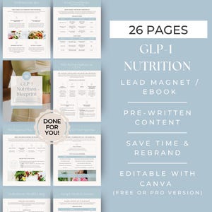 GLP1 Meal Planning Template, Health Coach Nutrition Lead Magnet, Medical Weight Loss eBook, Semaglutide and Tirzepatide Program Resource image 2