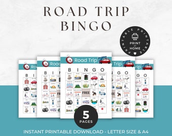 Road Trip Bingo Card Printable, Road Trip Car Games, Travel Game, Road Trip Activity, Editable Template, Travel Bingo, Printable Car Games