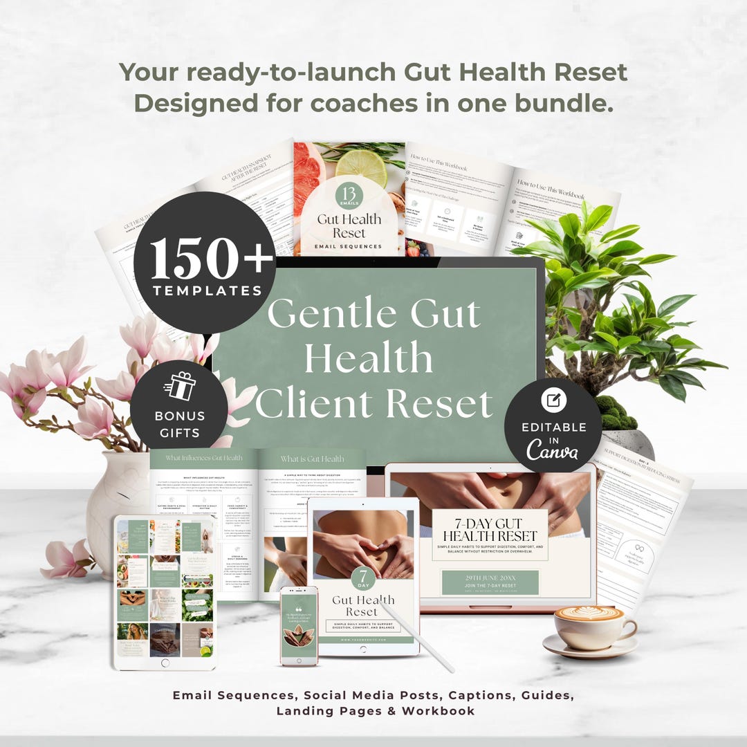 Gut Health Reset Challenge Bundle, Health Coach Social Media Kit ...