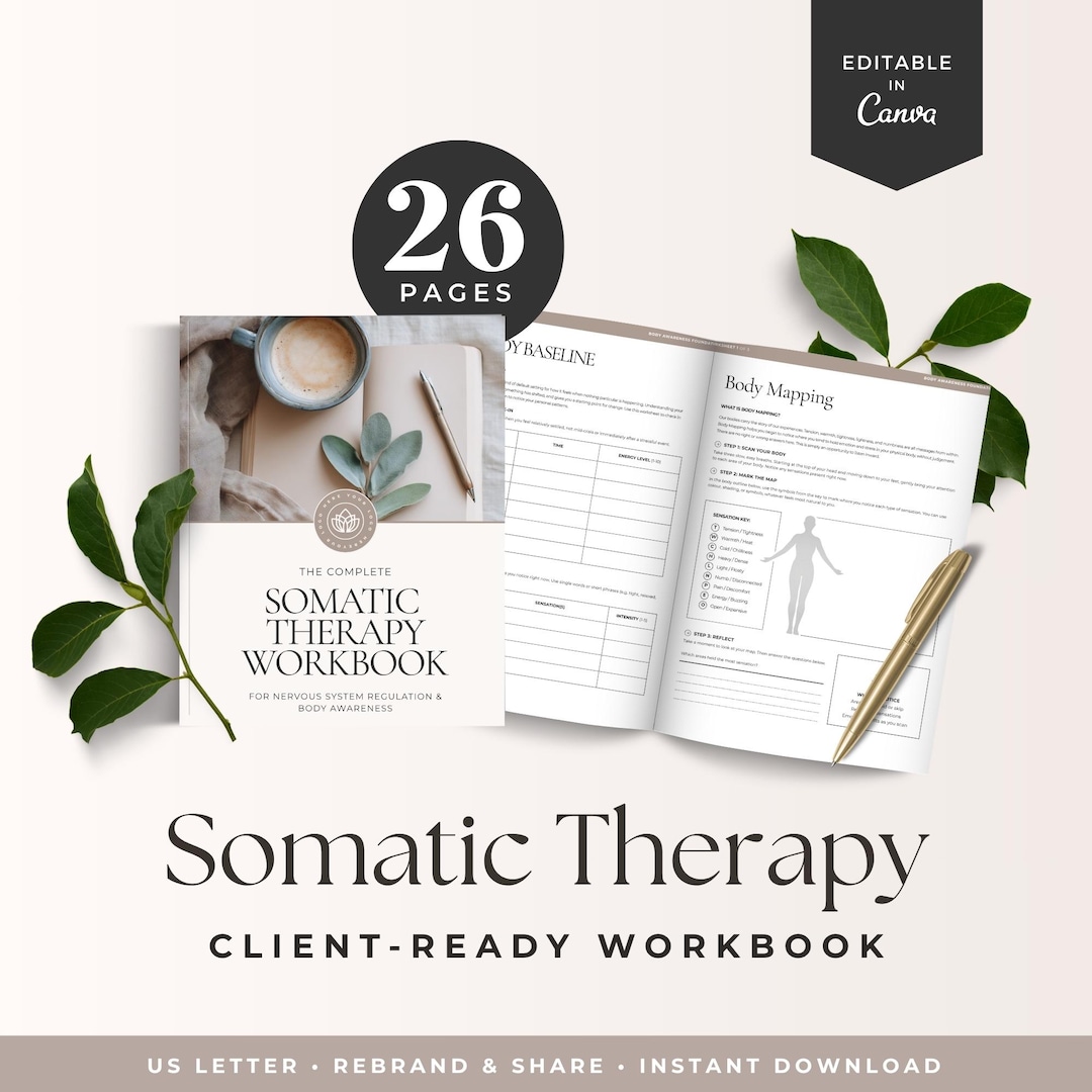 Somatic Therapy Workbook, Nervous System Regulation Worksheet, Trauma ...