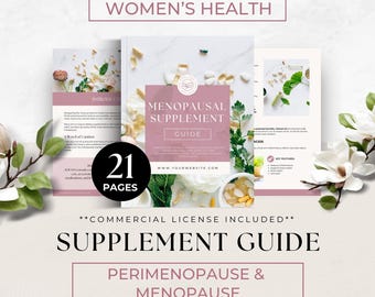 Perimenopause and Menopause Supplement Guide for Clients, Hormone Health Coaching Lead Magnet, Program Resource for Women's Wellness, Course