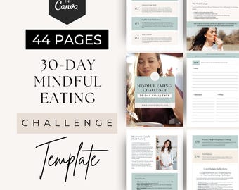 Mindful Eating Challenge Guide for Client, Health Coach Lead Magnet, Nutrition Coaching Ebook, Done For You, Mindfulness Course Resource
