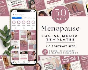 Menopause Instagram Post Templates, Editable Social Media Designs, Women's Wellness Coaching, Health Content for Empowerment, Perimenopause