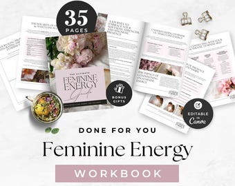 Feminine Energy Workbook, Empowerment Guide, Self-Love Worksheets, Woman Journaling Prompts, Life Coach Lead Magnet, Wellness Practitioner
