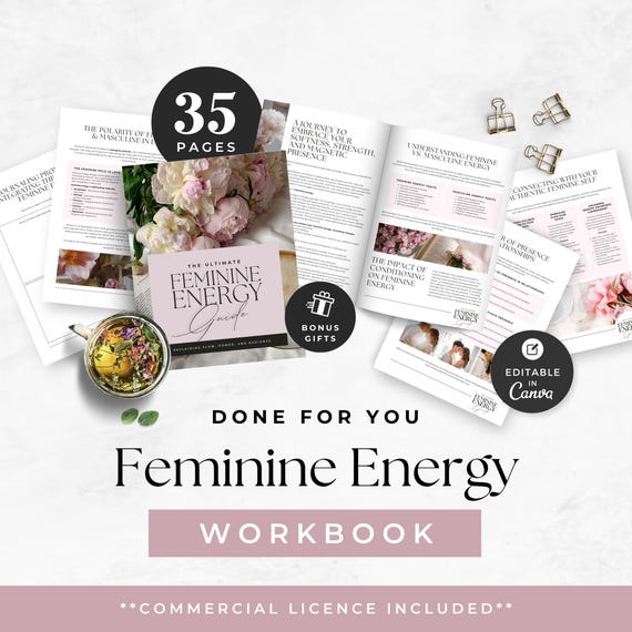 Feminine Energy Workbook, Empowerment Guide, Self-Love Worksheets, Woman Journaling Prompts, Life Coach Lead Magnet, Wellness Practitioner