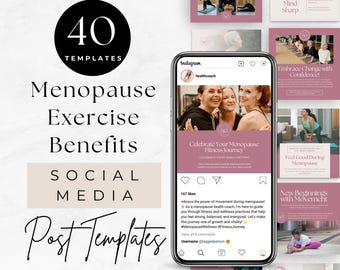 Instagram-mallar för klimakteriet, mallar för sociala medier kring klimakteriet, coacher för kvinnors välbefinnande, coaching för hormonhälsa, fitnesscoacher