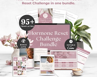 Ensemble de ressources pour le programme de réinitialisation hormonale, kit de médias sociaux pour le bien-être des femmes, ressources pour le programme de coaching en santé, outils de soutien au mode de vie des clientes
