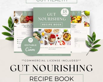 Gut Health Editable Recipe Book and Meal Planner, Health Coaching Program Template, Nutrition Client Resource, Done for You, Healthy Cooking