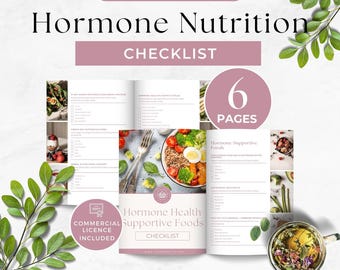 Hormone Health Foods Checklist, Menopause Coach Lead Magnet, Women's Wellness Resource, Hormone Balancing Handout, Perimenopause Guide