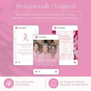 Sociala medier för medvetenhet om bröstcancer, Instagram-inlägg om kvinnors välbefinnande, professionella inom kvinnors hälsa, Rosa bandet-kampanjen, stöd till överlevande bild 5