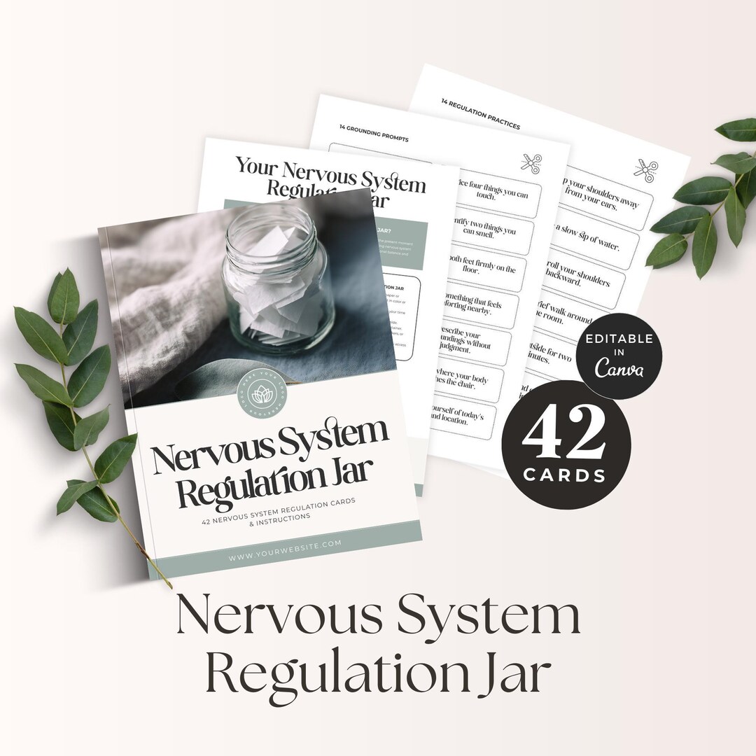 Nervous System Regulation Jar Canva Template, Somatic Coaching Resource ...