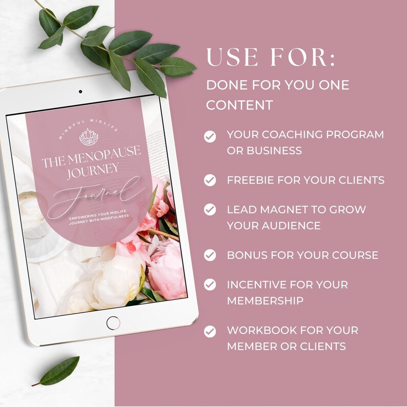 Menopause Journal Template, Womens Wellness Program Resource, Hormone Health Coach Lead Magnet, Editable Template, Perimenopause Tracker immagine 3