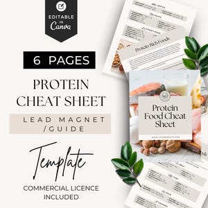High Protein Cheat Sheet, Health Coach Lead Magnet, Nutrition Coaching Ebook, Healthy Eating Guide, Dietitian Meal Planning Tips