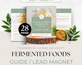 Conteúdo sobre saúde intestinal, Guia do cliente sobre alimentos fermentados, Modelo de programa de coaching nutricional, Recurso para coach de saúde, Material de apoio sobre bem-estar, Pronto para usar