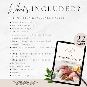 30 Day Protein Challenge
Lead Magnet Ebook 
Canva Editable Template
Commercial license included
22 Pages