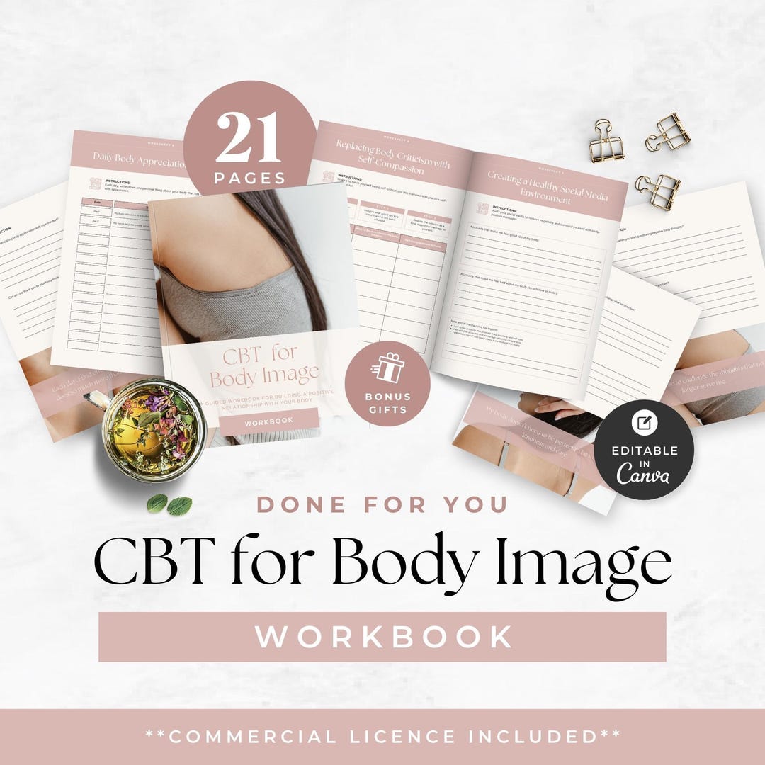 CBT Worksheets for Body Image, Therapist Client Resource, Self-help ...