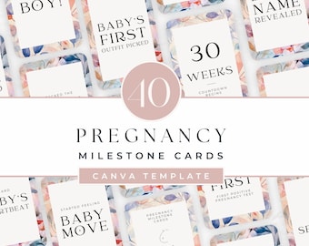 Pregnancy Milestone Cards, Maternity Tracker Client Resource, Weekly Growth Cards, Photo Props for Expecting Moms, Doula Gift Set