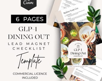 GLP1 Dining Out Checklist Editable Canva Template, Hunger Cues Guide, Healthy Eating Plan, Nutrition Guide, Healthy Eating Habits