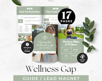 Wellnessgids, magneet gezondheidscoach, holistische hand-out wellnesscliënt, programmahulpmiddel voedingsdeskundige, tool voor betrokkenheid, gezonde gewoonten