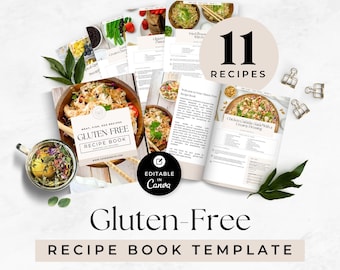 Editable Recipe Book, Gluten Free Recipes and Meal Plan, Nutrition Coaching ebook, Health Coach Lead Magnet, Dietitian Meal Planning