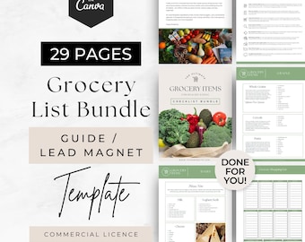 Health Coaching Program Template, Nutrition Coach Client Guide, Grocery Item Checklist and Meal Planner, Wellness eBook, Done For You,
