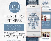 Fitness Coach Social Media Templates, Personal Trainer Instagram Posts, Editable Template for Health Coaches, Wellness Brand Content, Canva