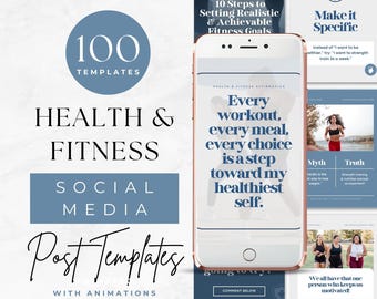 Fitness Coach Social Media Templates, Personal Trainer Instagram Posts, Editable Template for Health Coaches, Wellness Brand Content, Canva