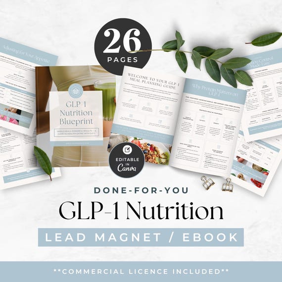GLP1 Meal Planning Template, Health Coach Nutrition Lead Magnet, Medical Weight Loss eBook,  Semaglutide and Tirzepatide Program Resource