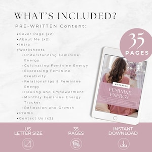 Feminine Energy Workbook, Empowerment Guide, Self-Love Worksheets, Woman Journaling Prompts, Life Coach Lead Magnet, Wellness Practitioner bild 5