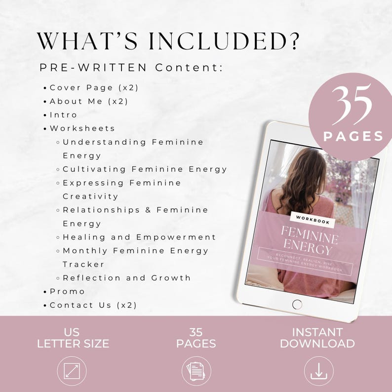 Feminine Energy Workbook, Empowerment Guide, Self-Love Worksheets, Woman Journaling Prompts, Life Coach Lead Magnet, Wellness Practitioner bild 5